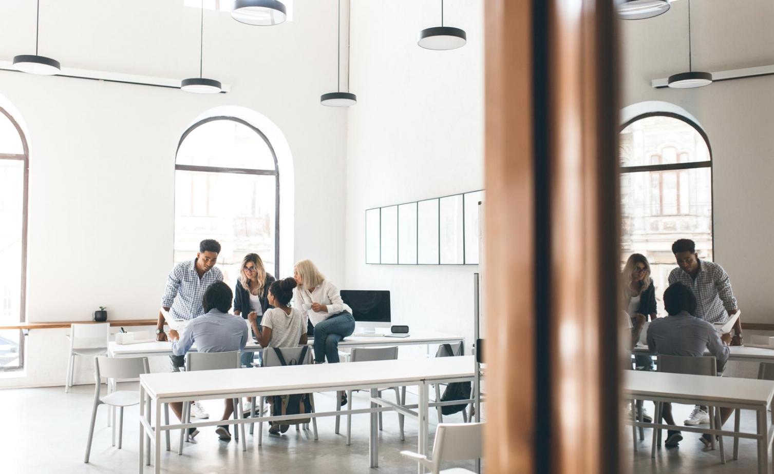 Session de travail collaborative entre étudiants en finance
